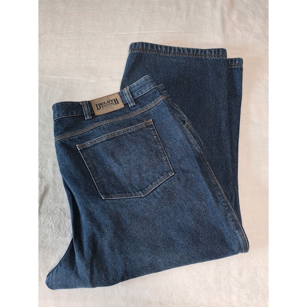 Duluth Trading Co Ballroom Blue Jeans Mens 46x28 Relaxed Fit Gusset Crotch Denim